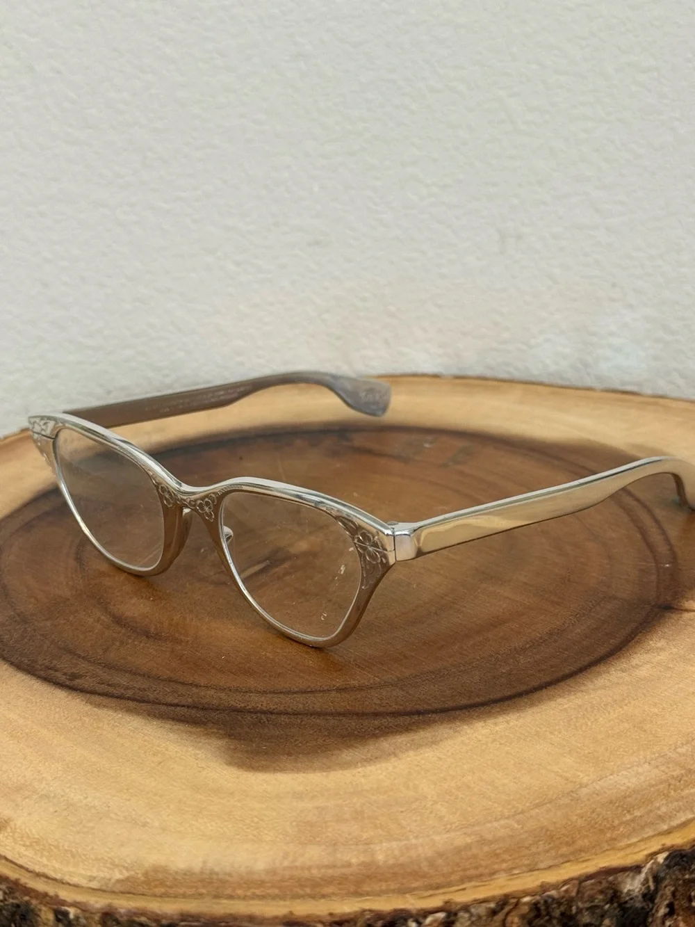 TURA Japan RARE Vintage 50’s Cat Eye Silver Aluminum Eyeglasses Frames